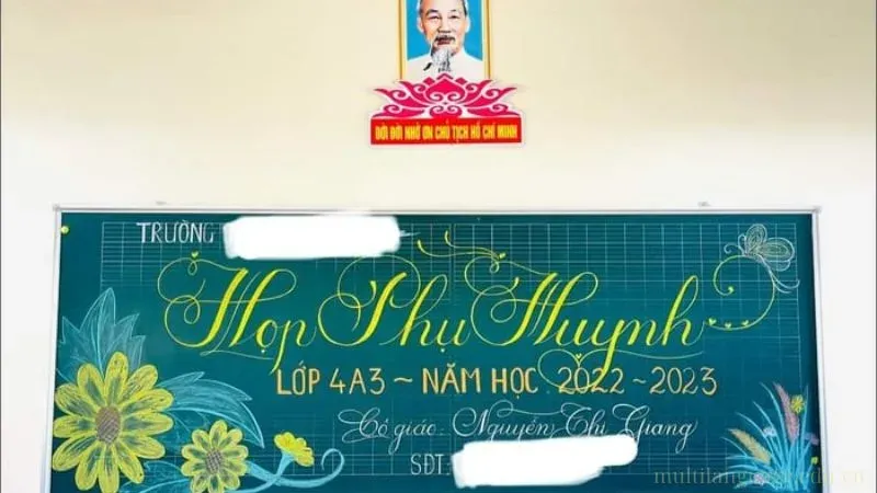 mẫu trang trí bảng họp phụ huynh 3