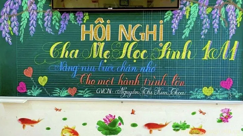 mẫu trang trí bảng họp phụ huynh 4