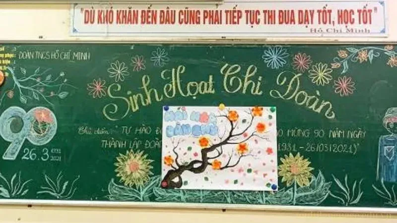 trang trí bảng đại hội chi đoàn 1