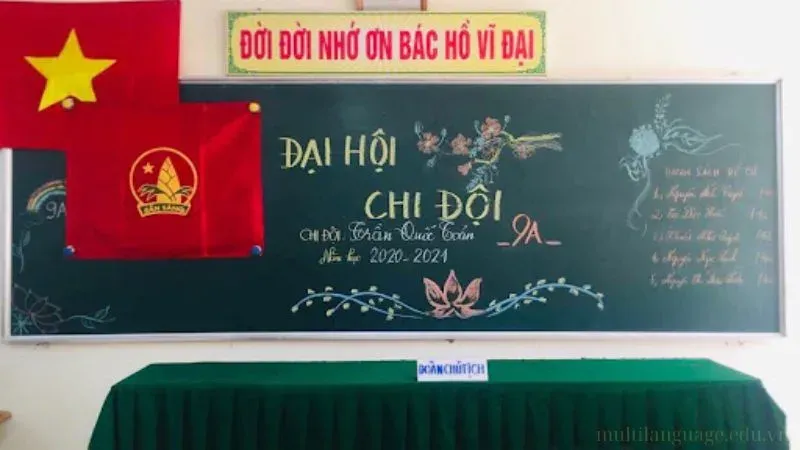 trang trí bảng đại hội chi đoàn 3