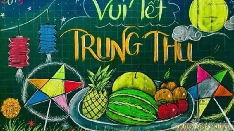 trang trí bảng trung thu 10