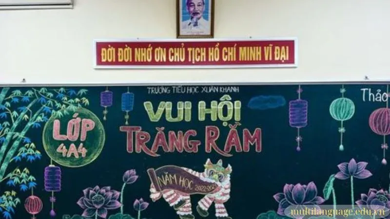 trang trí bảng trung thu 11