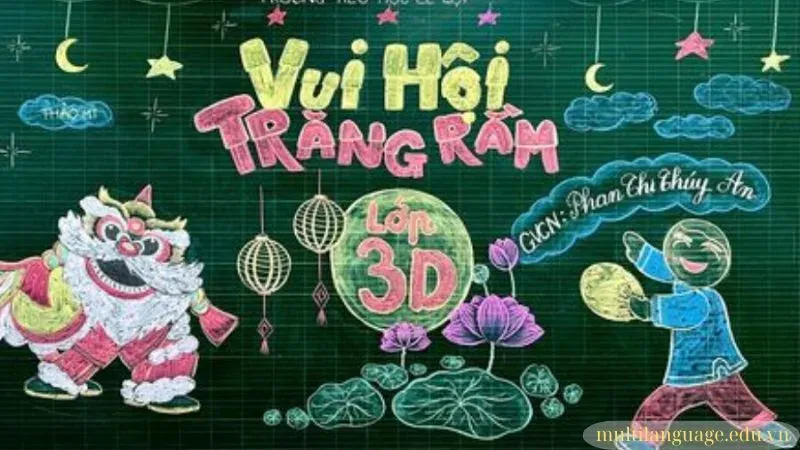 trang trí bảng trung thu 21