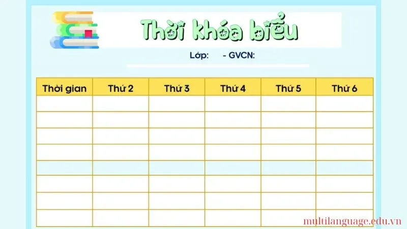 trang trí thời khóa biểu 11