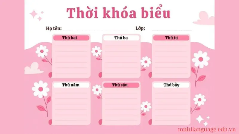 trang trí thời khóa biểu 16