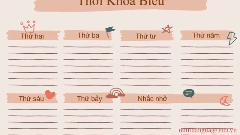 trang trí thời khóa biểu 28