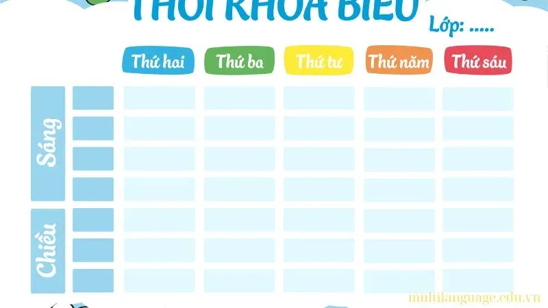 trang trí thời khóa biểu 29