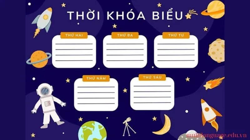 trang trí thời khóa biểu 5