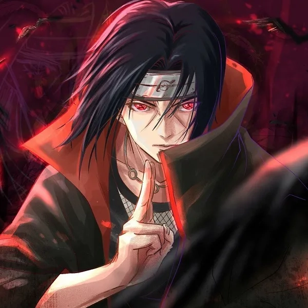 Ảnh itachi chân thực, tạo cảm giác bí ẩn và lạnh lùng.