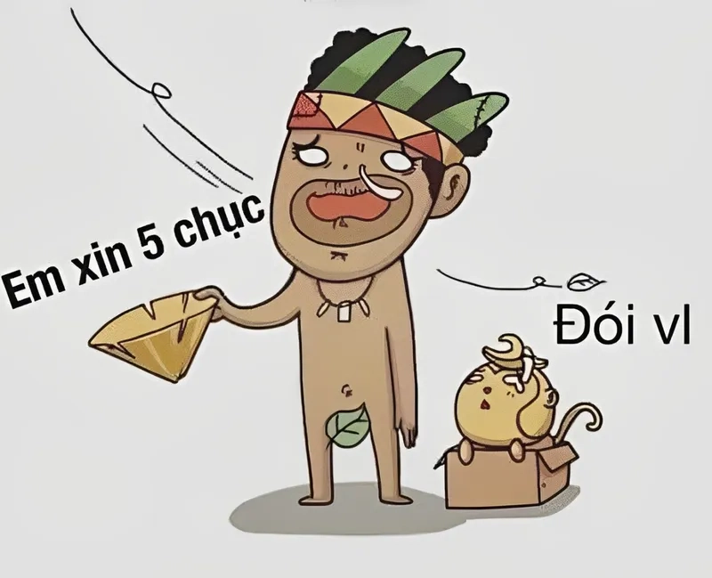 Biểu cảm hài hước trong meme đòi tiền.