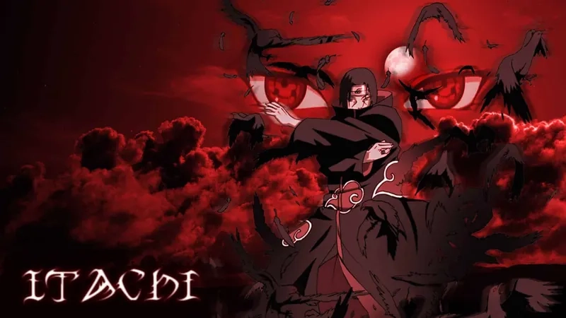 Hình ảnh itachi sharingan nổi bật với đôi mắt đầy sức mạnh.