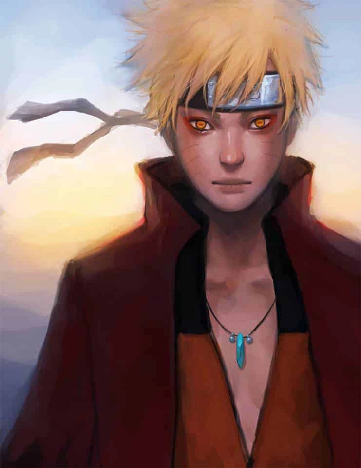 Hình Naruto buồn phản ánh tâm trạng đầy cảm xúc.