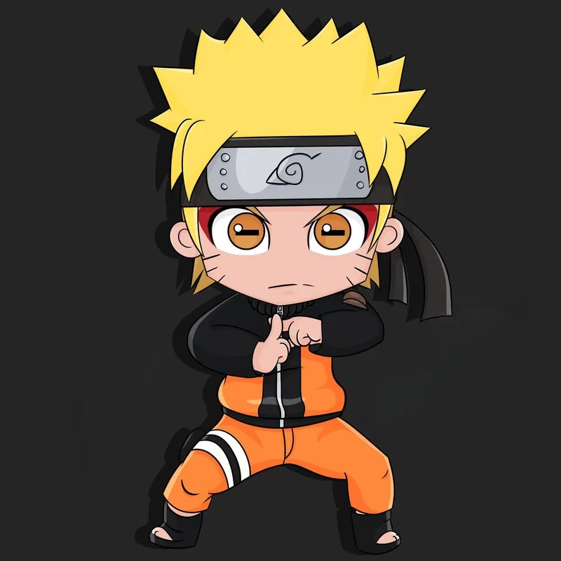 Hình Naruto chibi 3D sống động với từng chi tiết nhỏ.