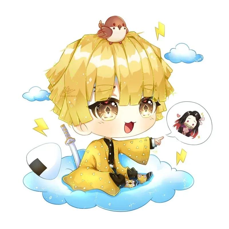 Cài đặt hình nền Zenitsu chibi cực đáng yêu ngay hôm nay.