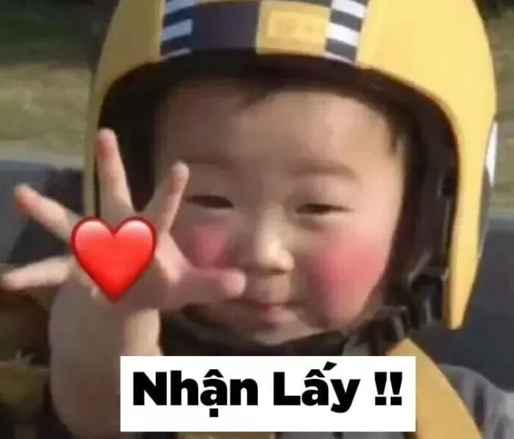 Ảnh trái tim meme này thật sự ngọt ngào và dễ thương.