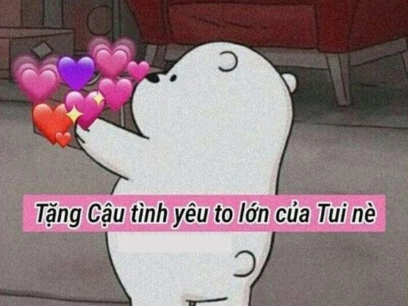 meme anh yêu em này dễ thương, tạo cảm giác ấm áp đầy yêu thương.