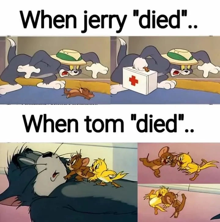 Hình ảnh meme Tom và Jerry hài hước lan truyền khắp nơi.