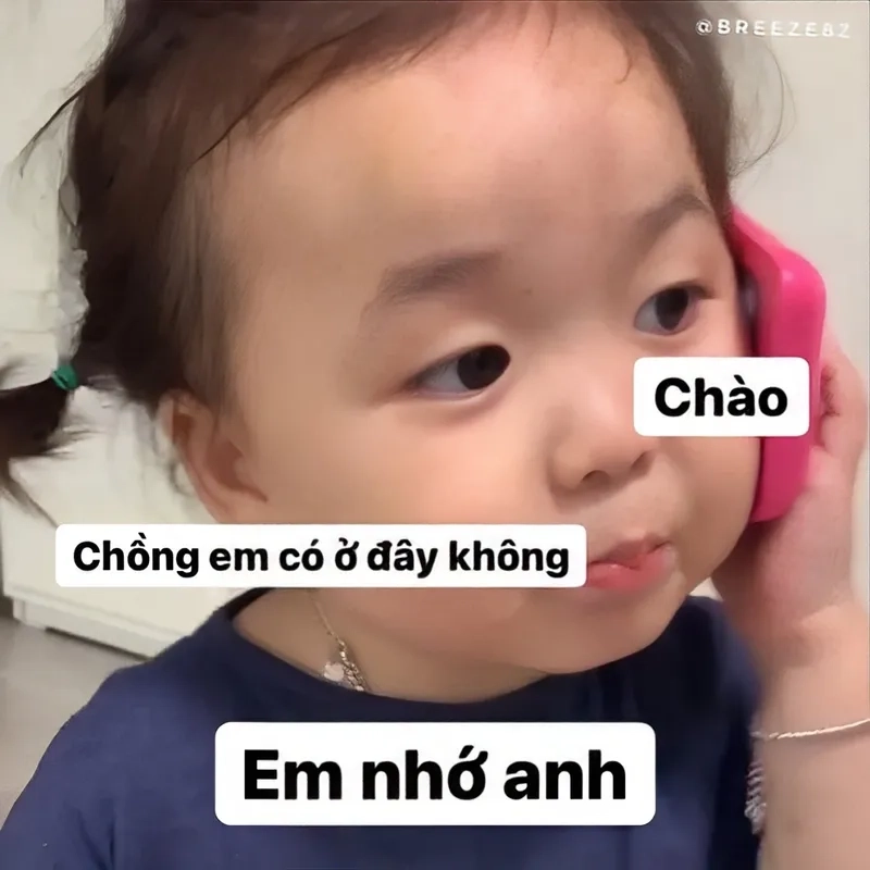 Nhớ người yêu meme diễn tả nỗi nhớ bằng biểu cảm hài hước.