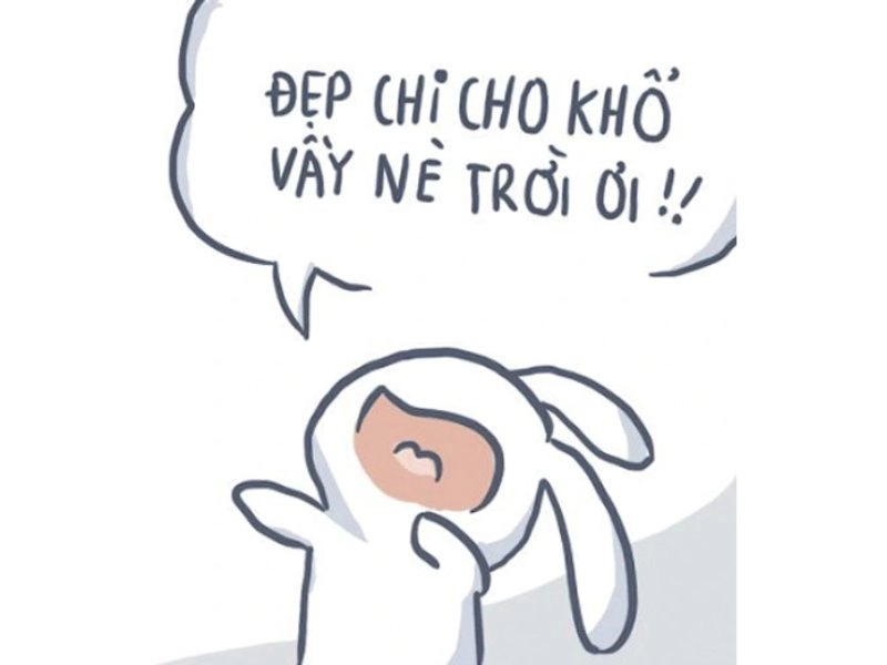 meme thỏ nhai đầu siêu hài hước, khiến ai nhìn vào cũng phải cười.