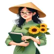 Ảnh cô giáo dịu dàng với ánh mắt tràn đầy yêu thương
