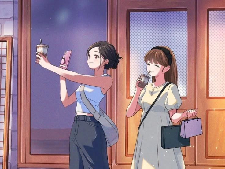 Cùng nhau vẽ nên câu chuyện với ảnh anime đôi bạn thân nữ cute
