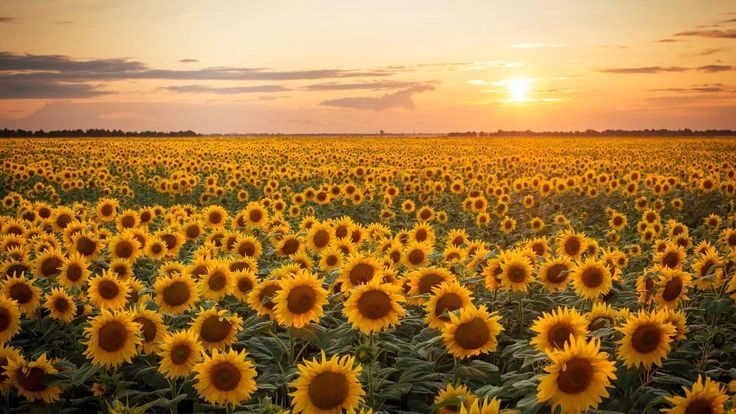 Rực rỡ mùa hè với ảnh cánh đồng hoa hướng dương