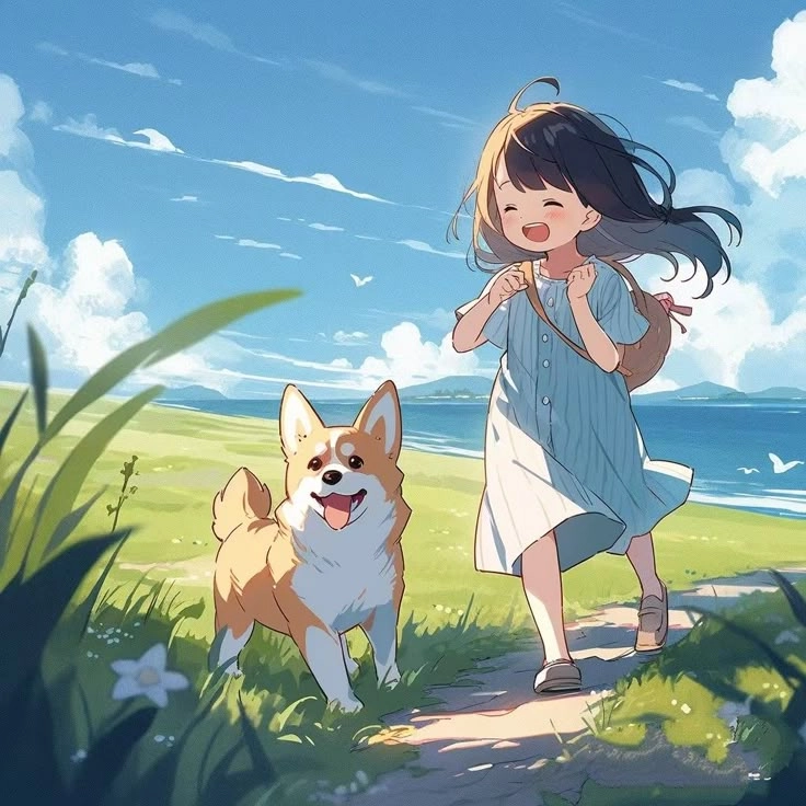 Trang trí sinh động bằng hình nền chó cute chibi