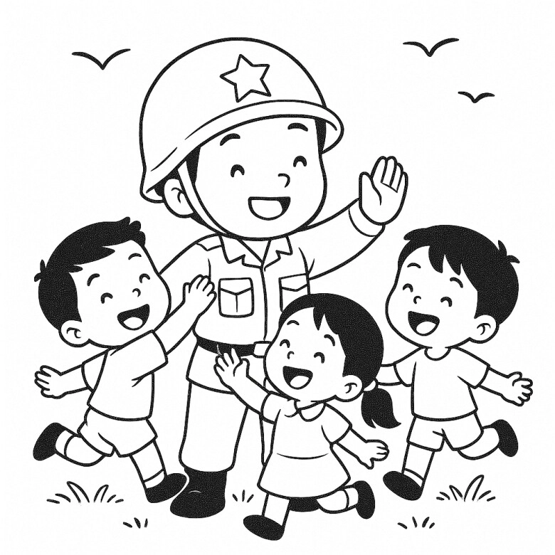 Hướng dẫn chi tiết cách vẽ ảnh chú bộ đội cho bé