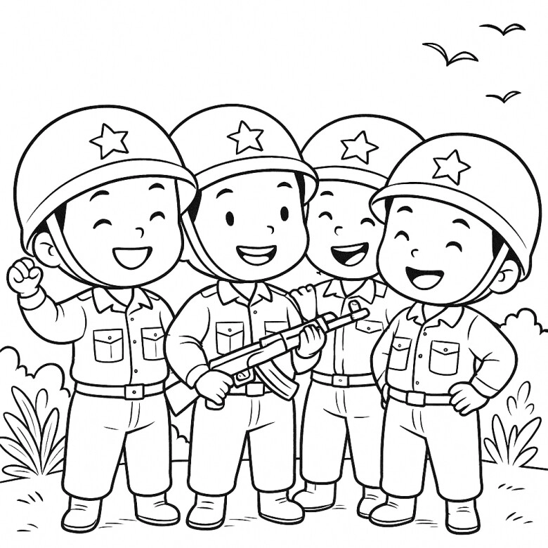 Đoàn kết mạnh mẽ qua ảnh các chú bộ đội hành quân