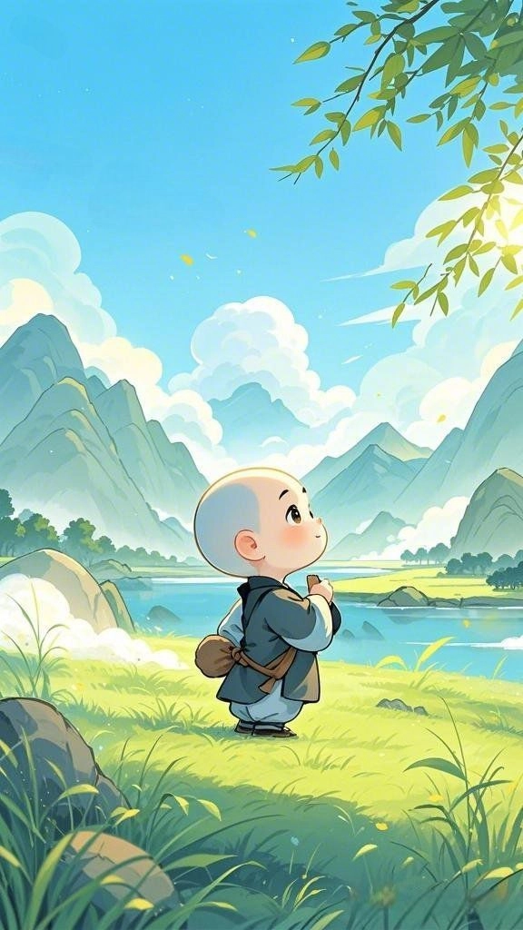 Ngắm hình ảnh chú tiểu dễ thương mang lại sự an lành