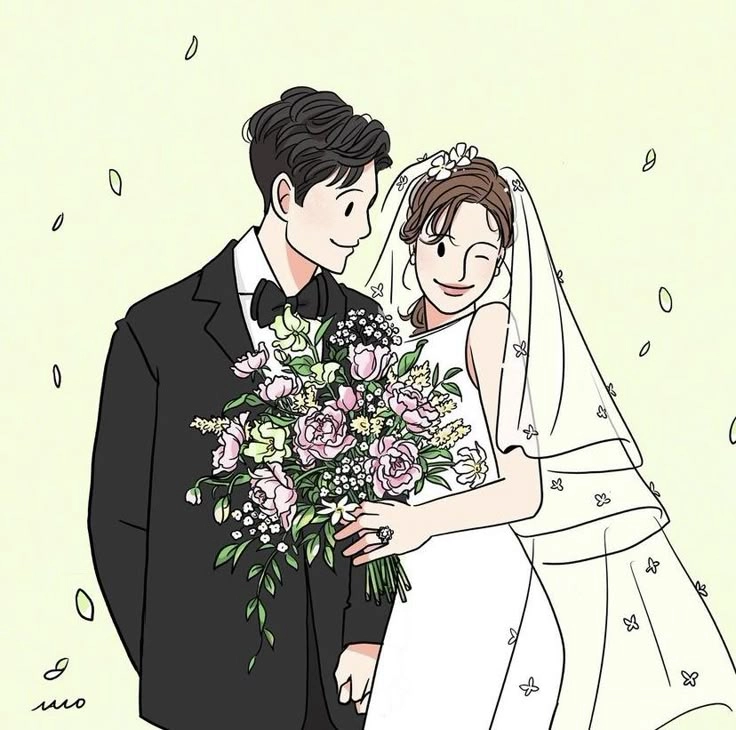 Đắm chìm trong hình ảnh cô dâu chú rể anime lãng mạn
