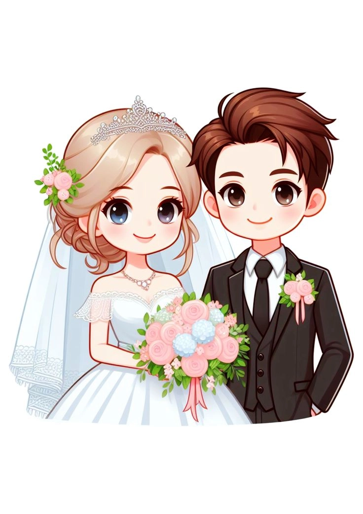 Cười xỉu với ảnh chibi ghép mặt cô dâu chú rể độc lạ