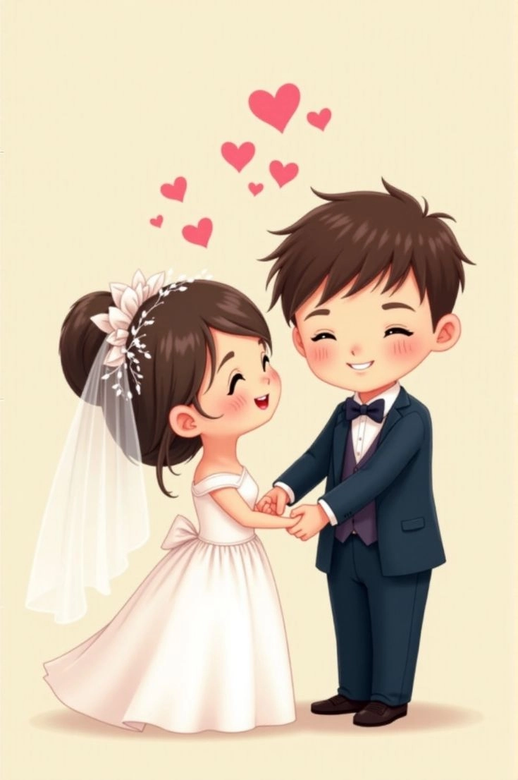 Đắm mình vào ảnh cô dâu chú rể anime lãng mạn