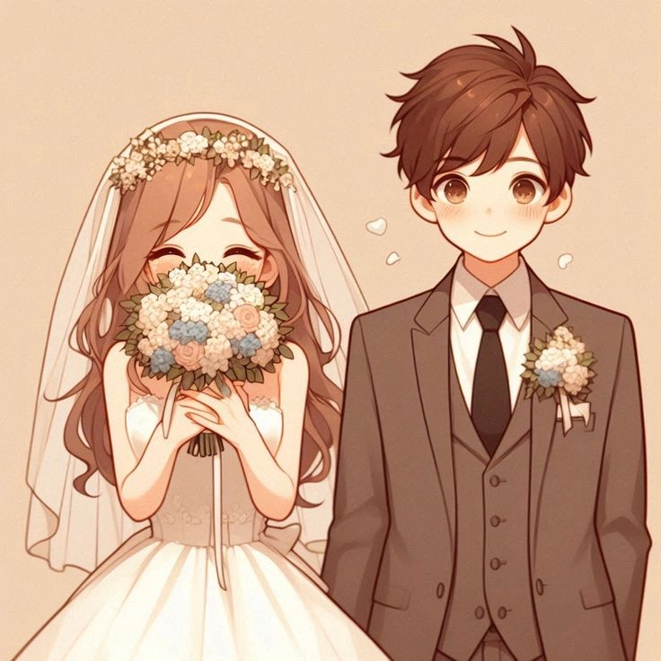Tải về ngay chibi cô dâu chú rể png trong suốt đẹp