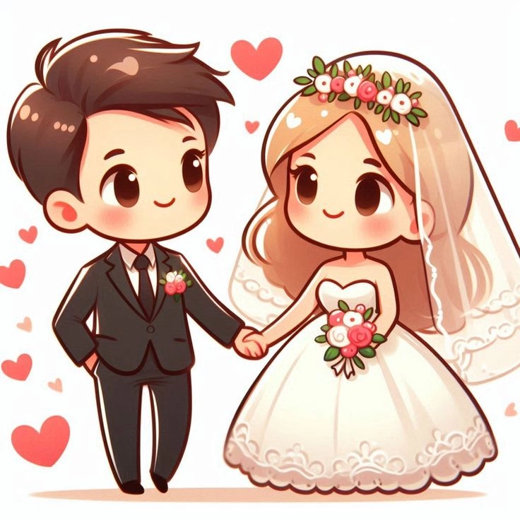 Tuyển chọn ảnh cô dâu chú rể chibi dễ thương nhất