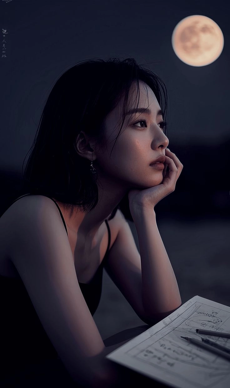 Tâm hồn lạc lõng qua hình ảnh thiếu nữ buồn