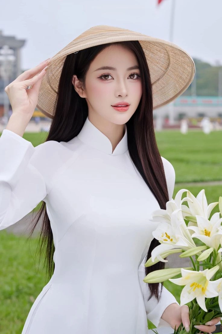 hình cô gái việt nam dịu dàng e ấp trong nắng nhẹ