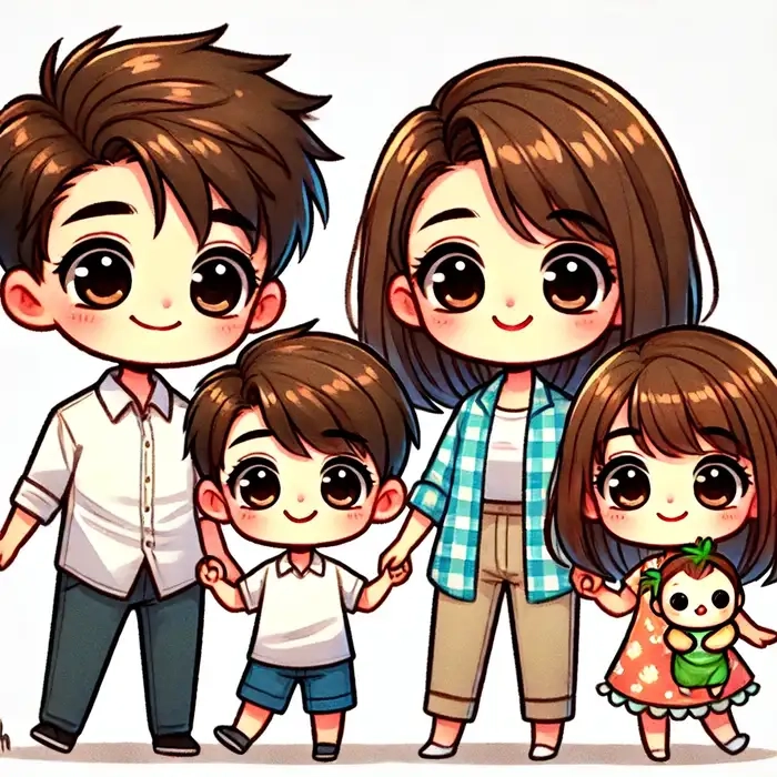 Phong cách Nhật Bản đậm nét trong ảnh gia đình anime