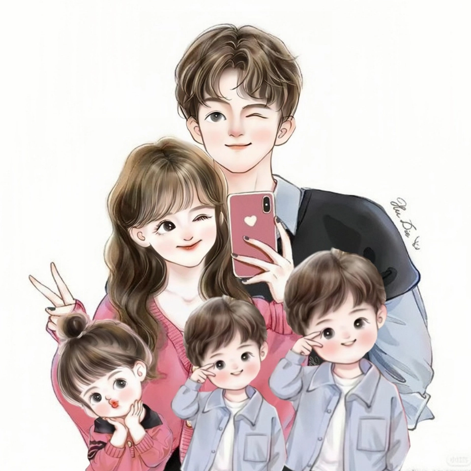 Đáng yêu từng khoảnh khắc với hình ảnh gia đình 5 người cute