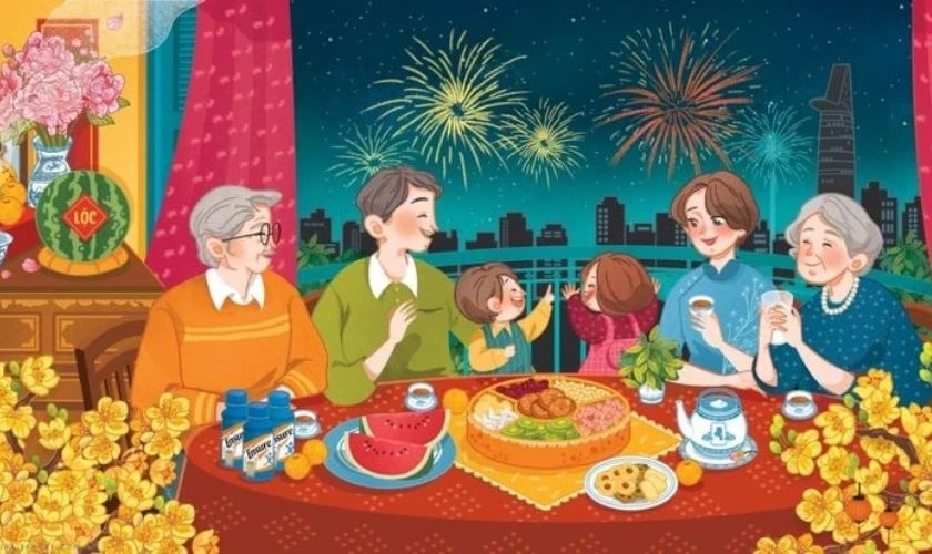 Tình thân rộn ràng qua ảnh gia đình sum vầy ngày tết