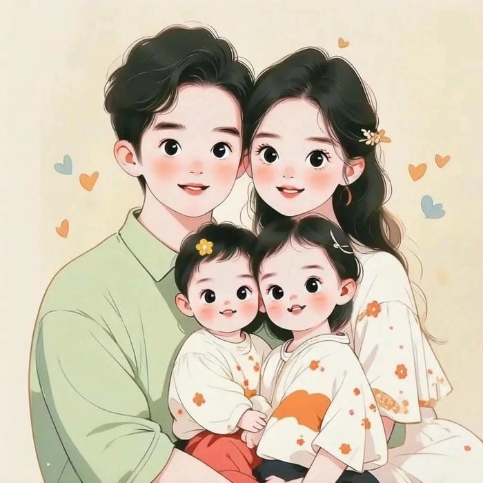 Đáng yêu ngộ nghĩnh với ảnh gia đình hoạt hình