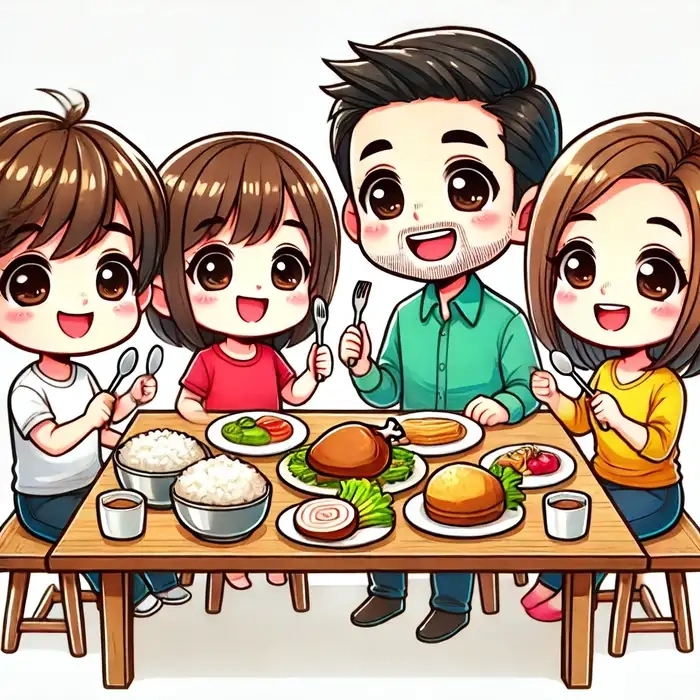 Cả nhà siêu dễ thương trong ảnh gia đình chibi