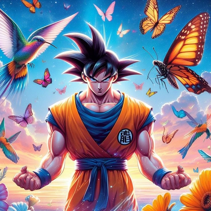 Ảnh của goku luôn thể hiện được sự mạnh mẽ và quyết tâm