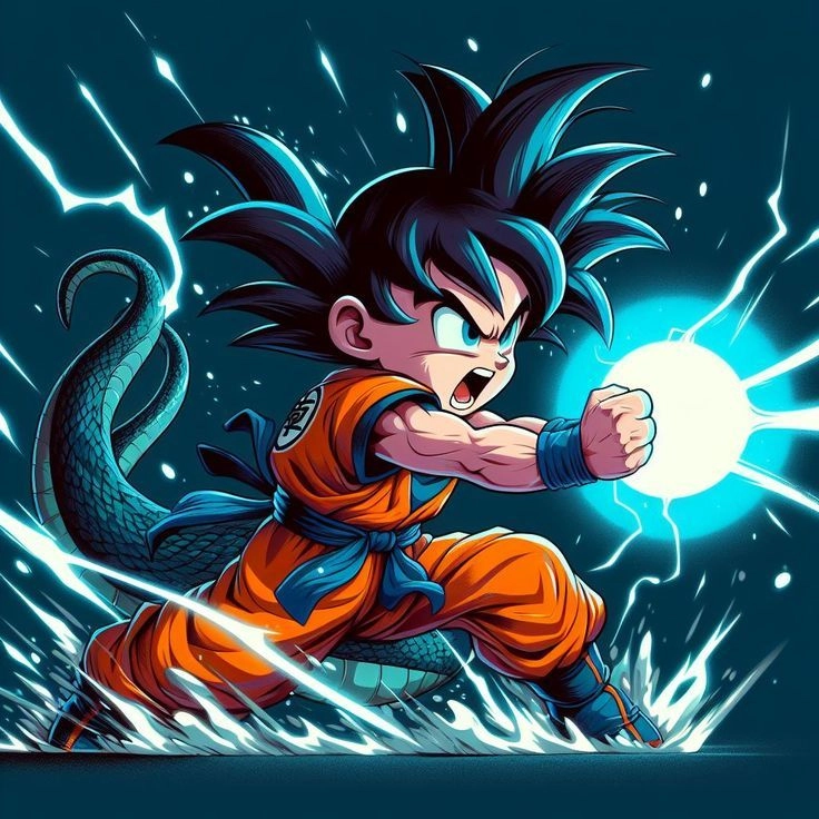 Hình goku nhỏ mang đến cảm giác dễ thương và vui nhộn