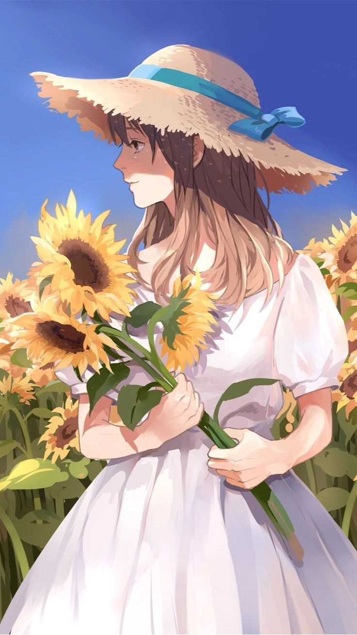 Hoa hướng dương anime đầy cảm xúc và mộng mơ