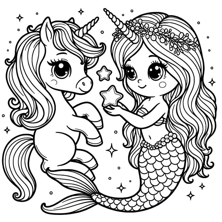 Thỏa sức sáng tạo với hình ảnh tô màu nàng tiên cá