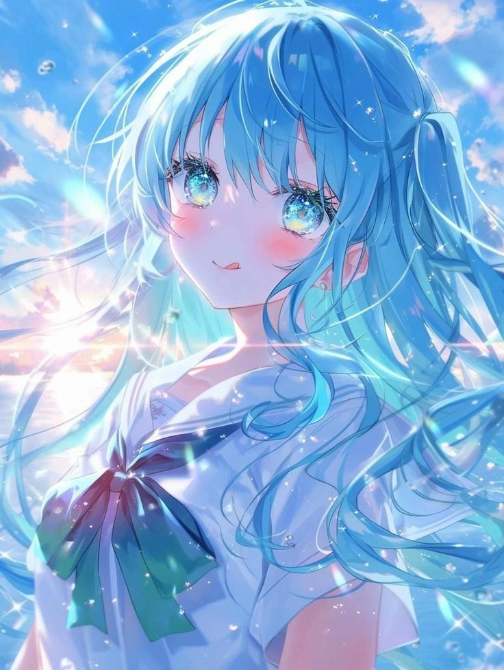 Chiêm ngưỡng bộ ảnh anime xanh dương nhẹ nhàng dễ thương