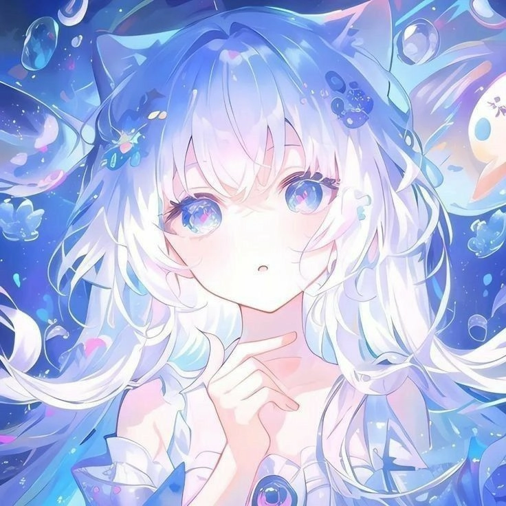 Khám phá hình ảnh anime cute nữ màu xanh dương đầy cuốn hút