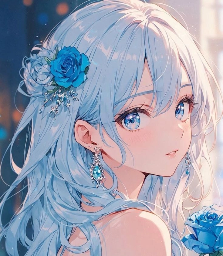 Xem ngay bộ ảnh anime nữ màu xanh dương cực kỳ dịu dàng