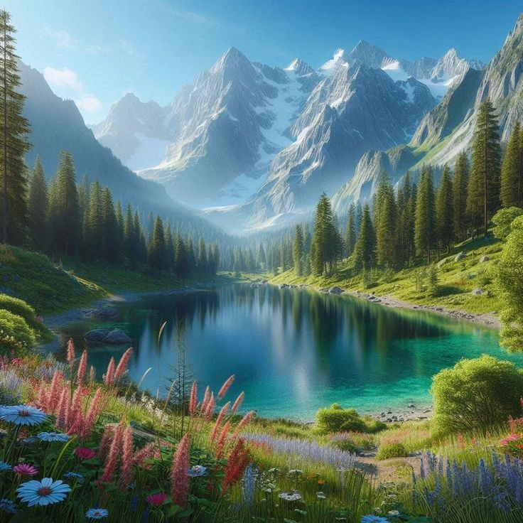 Bức tranh thiên nhiên trong hình đồi núi đẹp